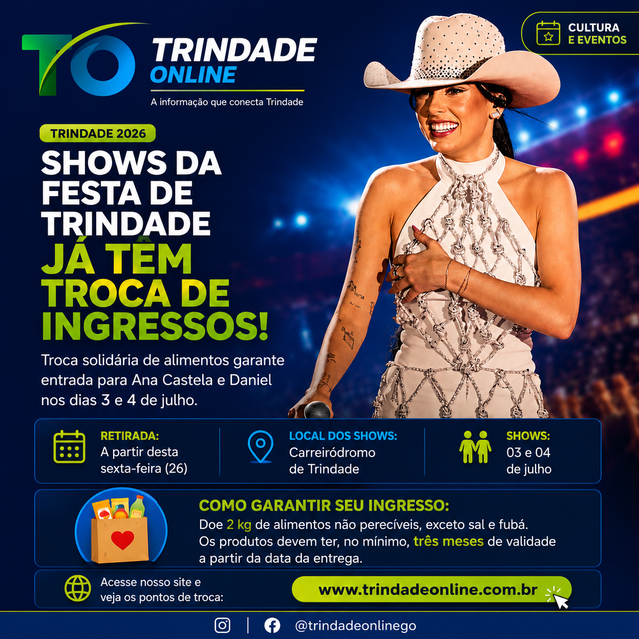 Shows da Festa de Trindade 2026